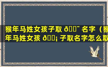 猴年马姓女孩子取 🐯 名字（猴年马姓女孩 🐡 子取名字怎么取）